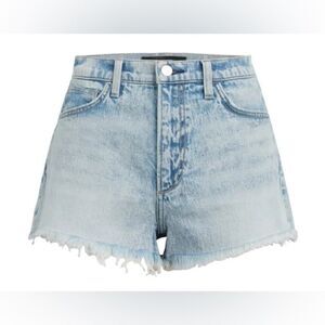 Joe’s jeans, high-rise raw hem denim shorts